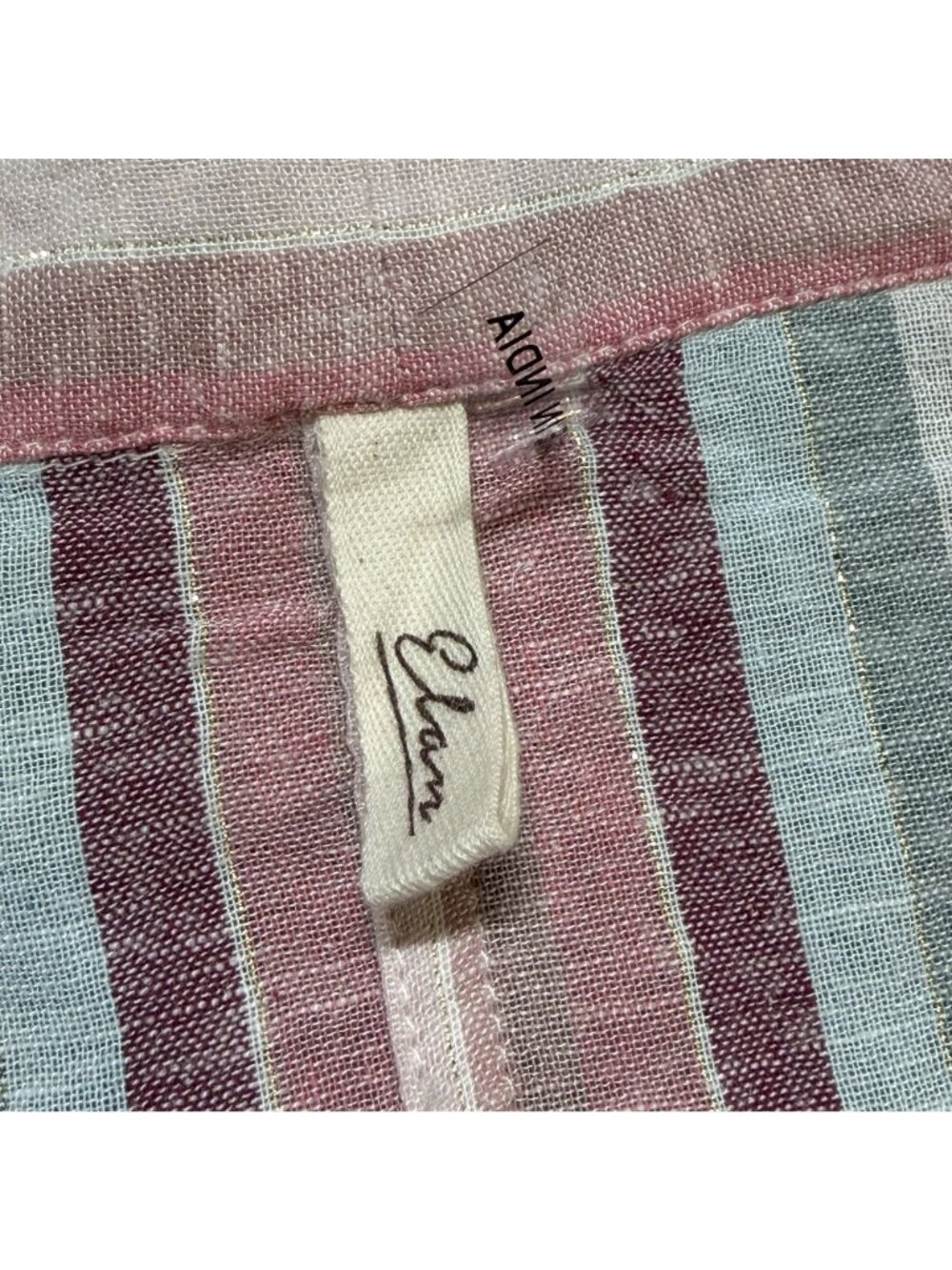 Elan Womens Striped Tie Front Top Size 2X Lightweight Button Down Preppy - Picture 7 of 10